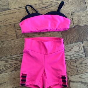 Pink and Black Two-Piece Five Dancewear set!